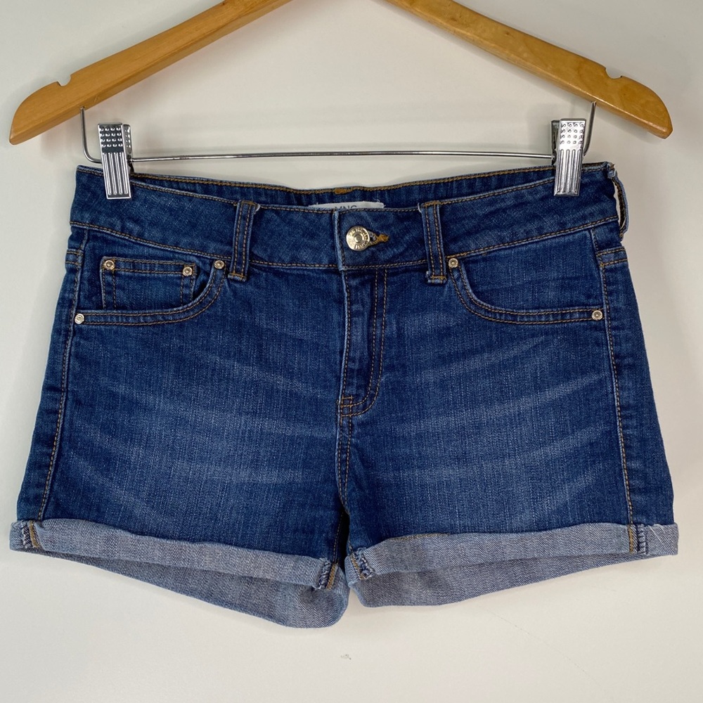 Cuffed Low Rise Denim Shorts Size 4